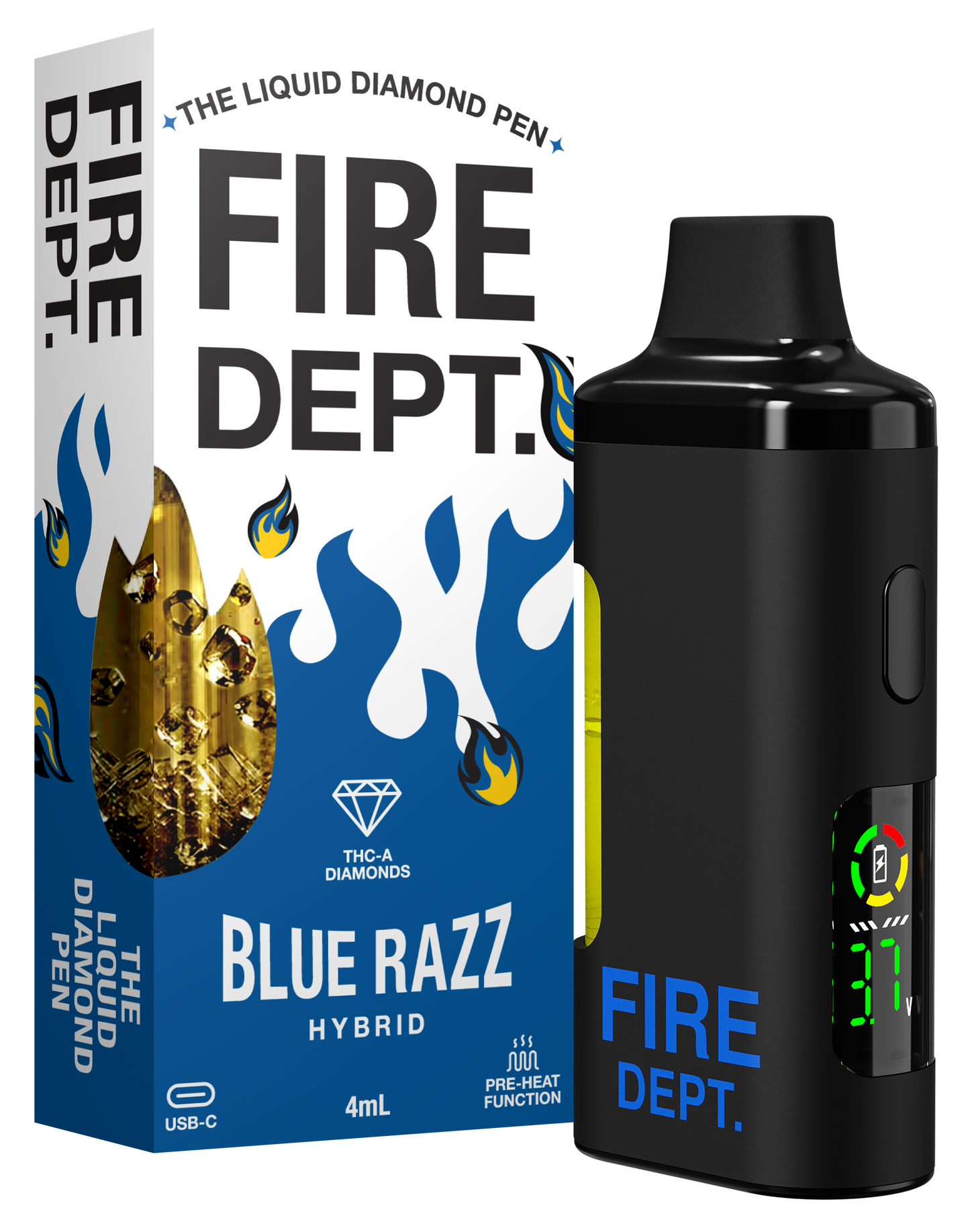 Fire Dept THCA 4g Diamond Vape - Blue Razz