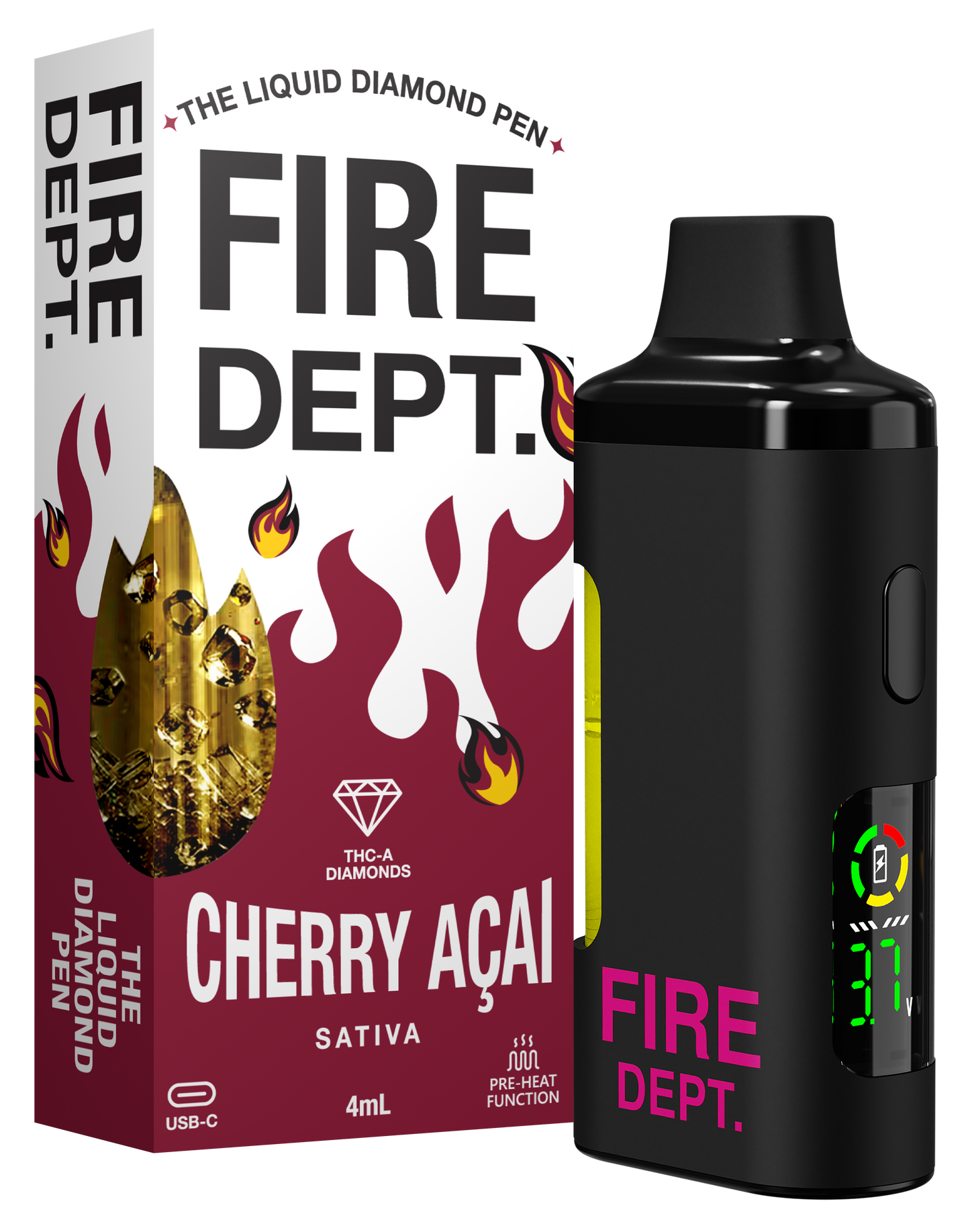 Fire Dept THCA 4g Diamond Vape - Cherry Açaí