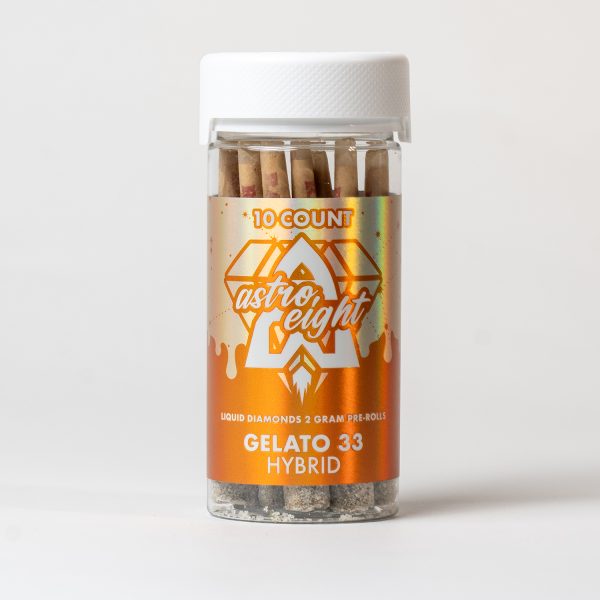 Astro Eight Liquid Diamonds 2 Gram Pre-Rolls – 10ct – Gelato 33